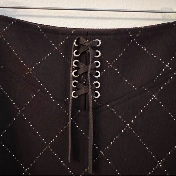 J. Crew Wool Blend A-Line Skirt Women’s Size 6 Side Zip Lined Brown Diamond - Picture 6 of 7